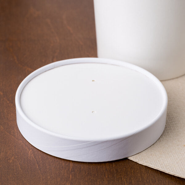 Vented Paper Lids for Soup Cup, 16 Oz White (500) - Solo