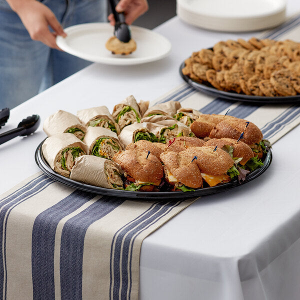 18" Black Plastic Catering Tray Bottom (25 / Case)