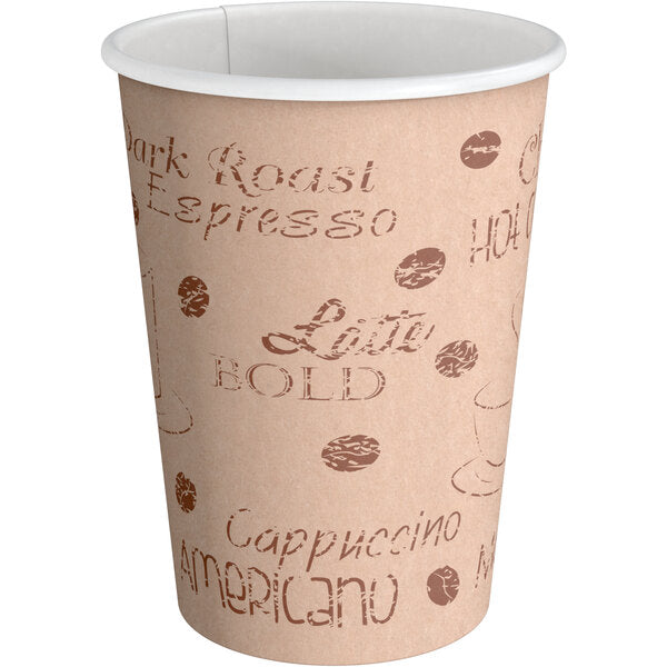 12 Oz "Enjoy" Bistro Pattern Hot Cup (20/50)