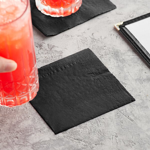 Black Beverage Napkin, 2 Ply (1000 / CS)