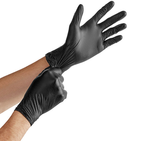 Large P/F 5 mil Black Nitrile Gloves (10BX of 100 gloves / CS)