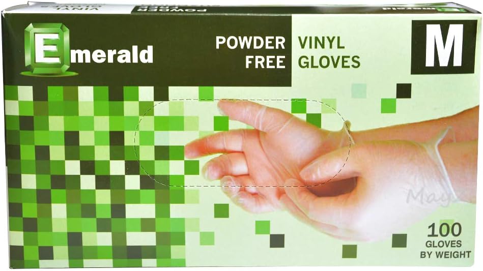 Powder Free Vinyl Gloves Med. (10 BX of 100 gloves/CS)
