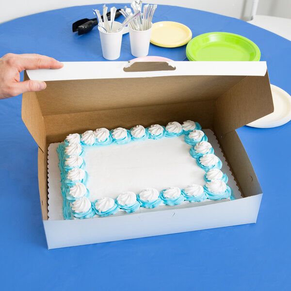 19x14x4.5" White Half Sheet Cake / Bakery Box (50/CS)