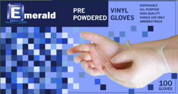 Lightly Powdered Vinyl Gloves Lg (100 Count /10 BX/CS)