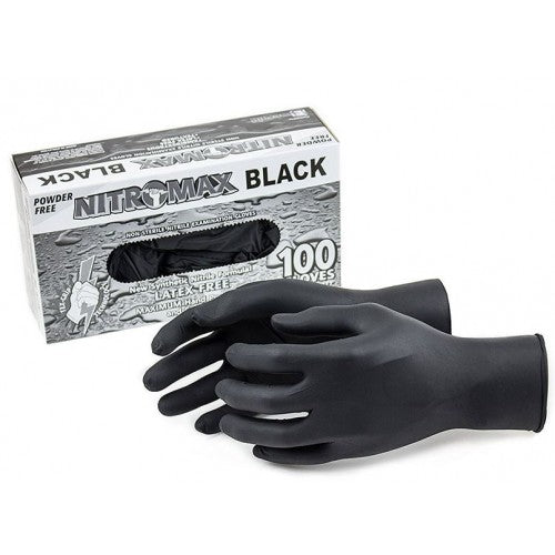 Extra Large P/F 5 mil Black Nitrile Gloves (10BX of 100 gloves / CS)